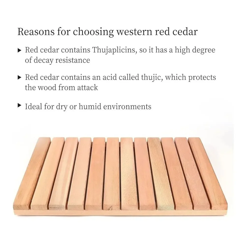 Natural Bamboo Wooden Deluxe Shower Floor & Bath Mat Non Slip Stain Resistant